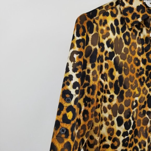 Express Long Sleeved Women's Collared Button Front Blouse Shirt Size Small - Picture 9 of 12